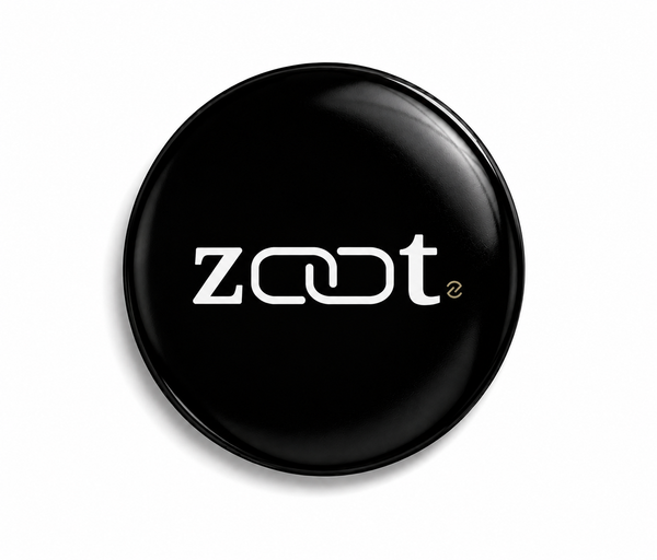 Zaat NFC sticker in black, front view