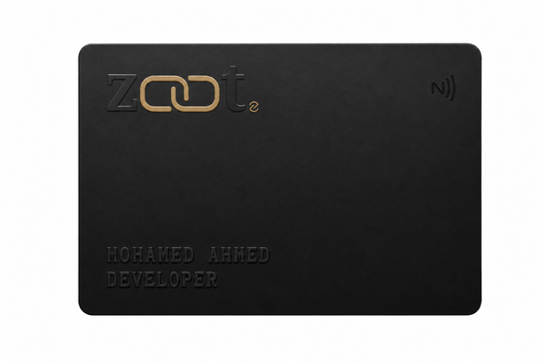 Zaat Aura custom engraved NFC card, black