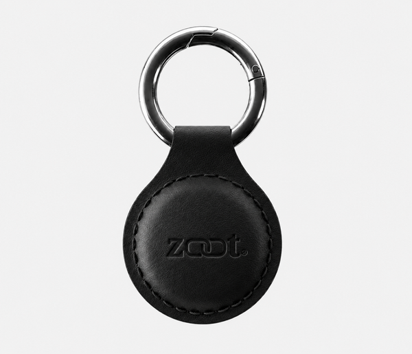 Zaat leather NFC keychain, English logo, black