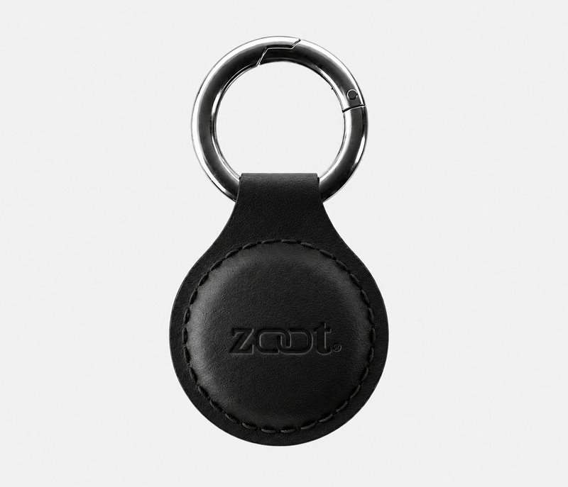 Zaat leather NFC keychain, English logo, black
