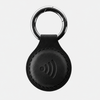 Zaat leather NFC keychain, Arabic logo, close-up