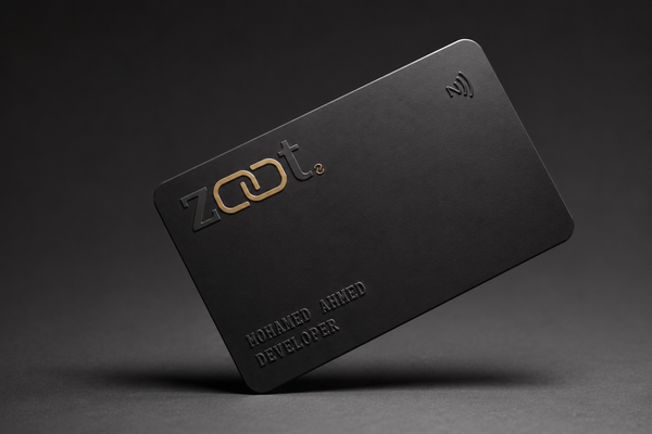 Zaat Aura custom engraved NFC card, engraving close-up